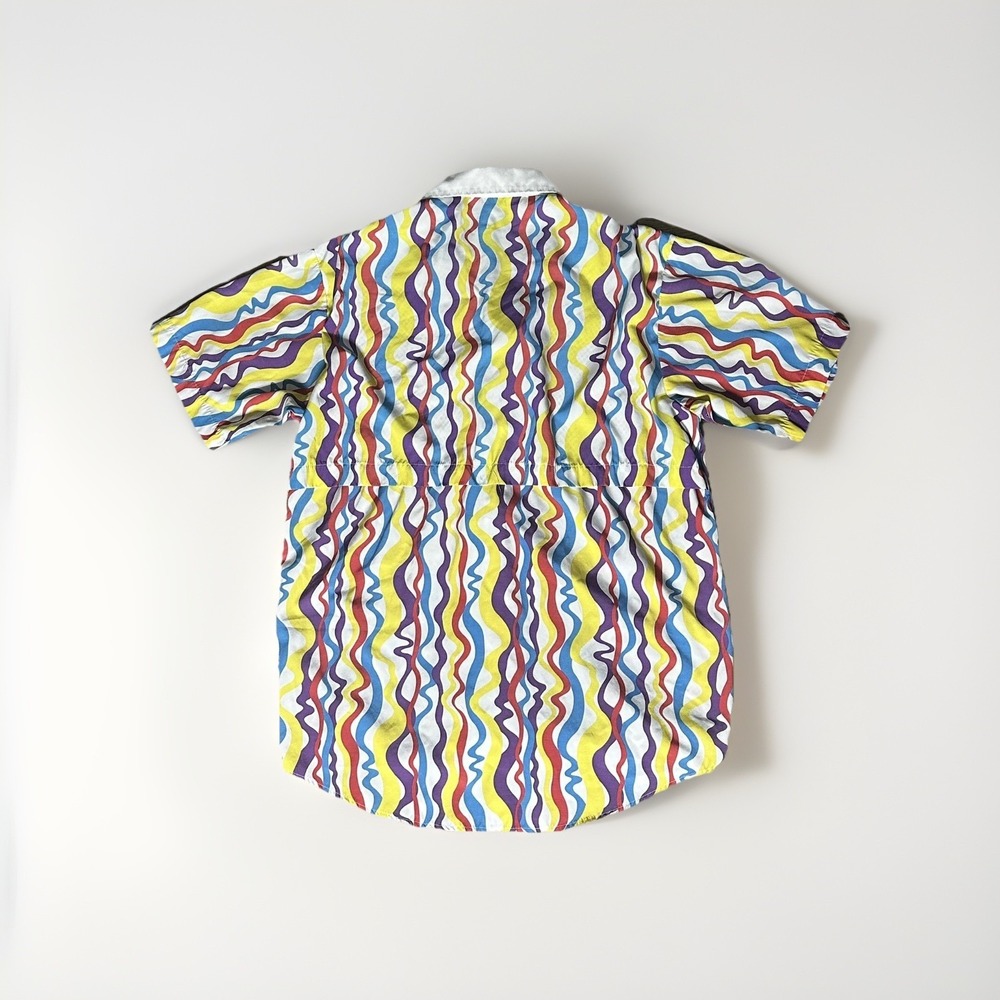 VTG Disney Cast Member Uniform Shirt XS Multicolor Wave Made USA 80s 90s Rare - Picture 2 of 6